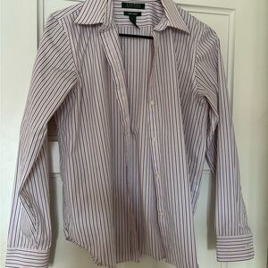 Ralph Lauren Pink and White Striped Shirt